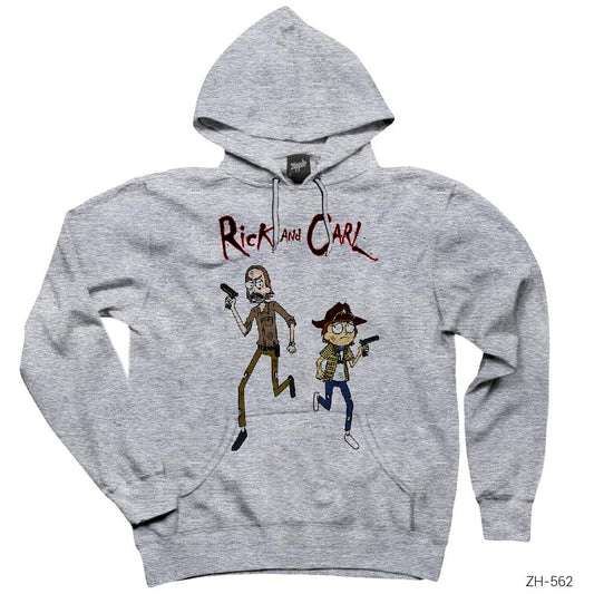 The Walking Dead Rick and Carl Gri Kapşonlu Sweatshirt Hoodie