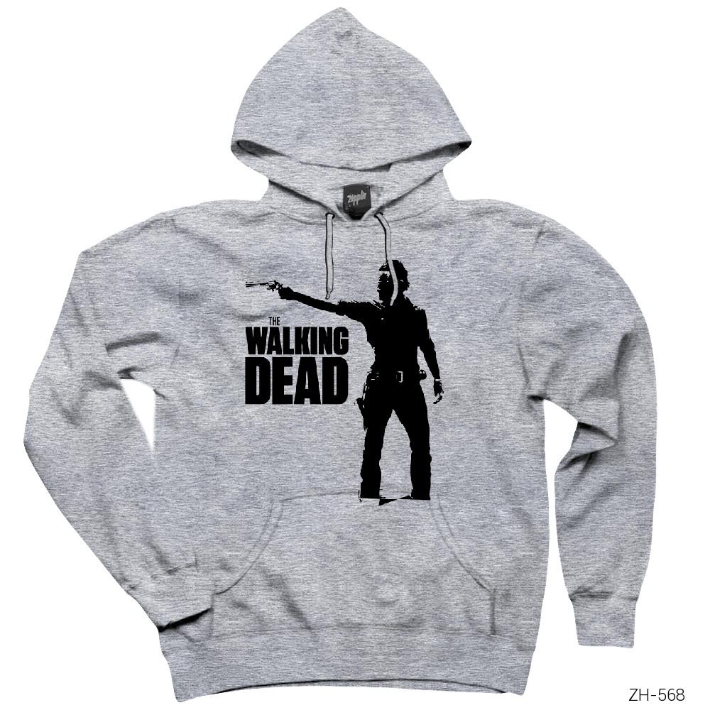 The Walking Dead Rick Grimes Gri Kapşonlu Sweatshirt Hoodie