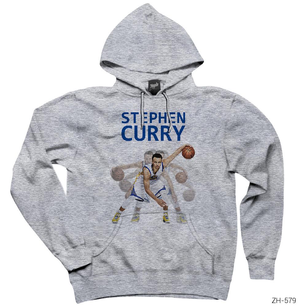 Stephen Curry İllusion Gri Kapşonlu Sweatshirt Hoodie