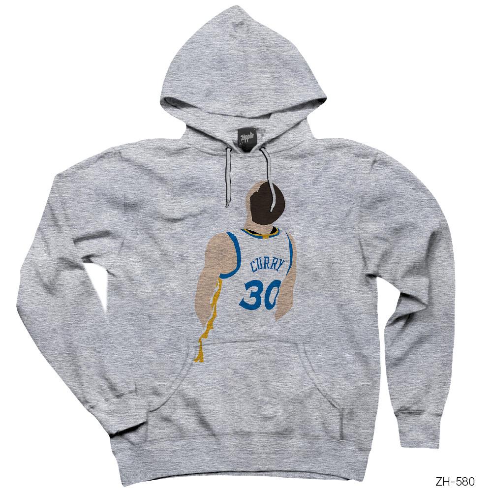 Stephen Curry Backward Gri Kapşonlu Sweatshirt Hoodie