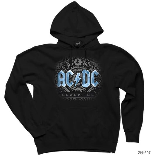 AC DC Black Ice Blue Siyah Kapşonlu Sweatshirt Hoodie