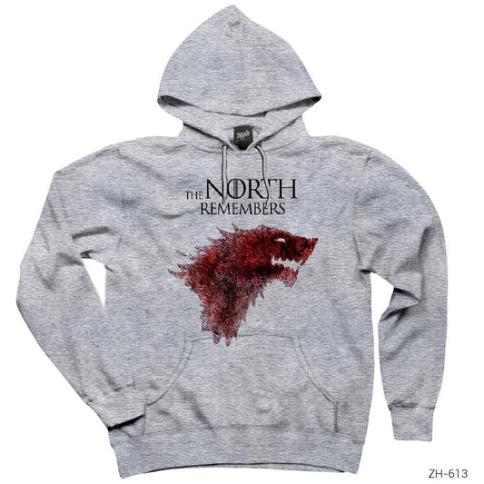 Game of Thrones The North Remembers Gri Kapşonlu Sweatshirt Hoodie