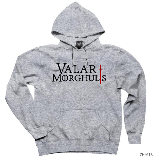 Game of Thrones Valar Morghuls Gri Kapşonlu Sweatshirt Hoodie