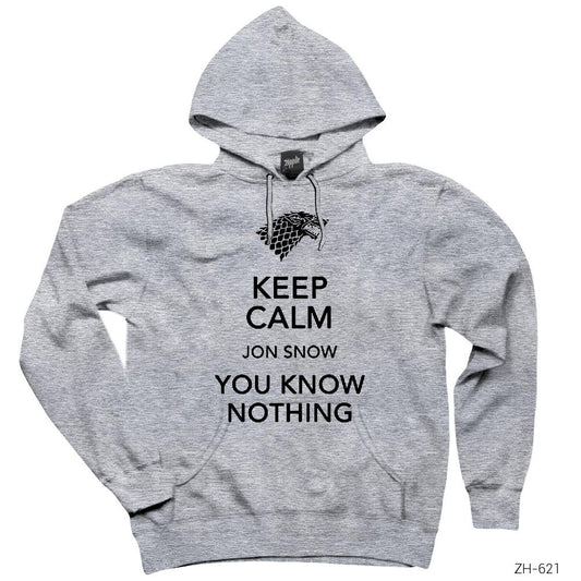 Game of Thrones Keep Calm Gri Kapşonlu Sweatshirt Hoodie