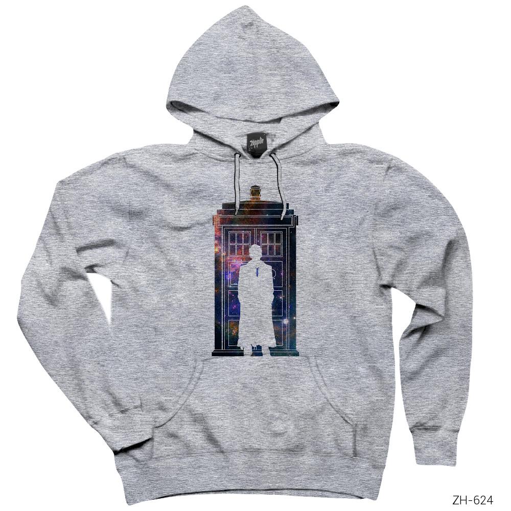 Doctor Who Tardis Space Gri Kapşonlu Sweatshirt Hoodie