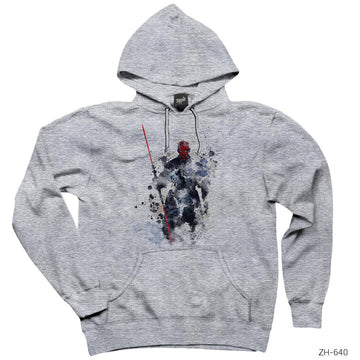 Star Wars Darth Maul Artwork Gri Kapşonlu Sweatshirt Hoodie