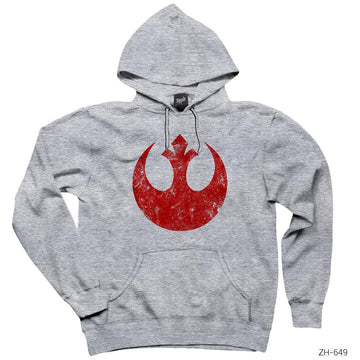 Star Wars Rebel Alliance Logo Gri Kapşonlu Sweatshirt Hoodie