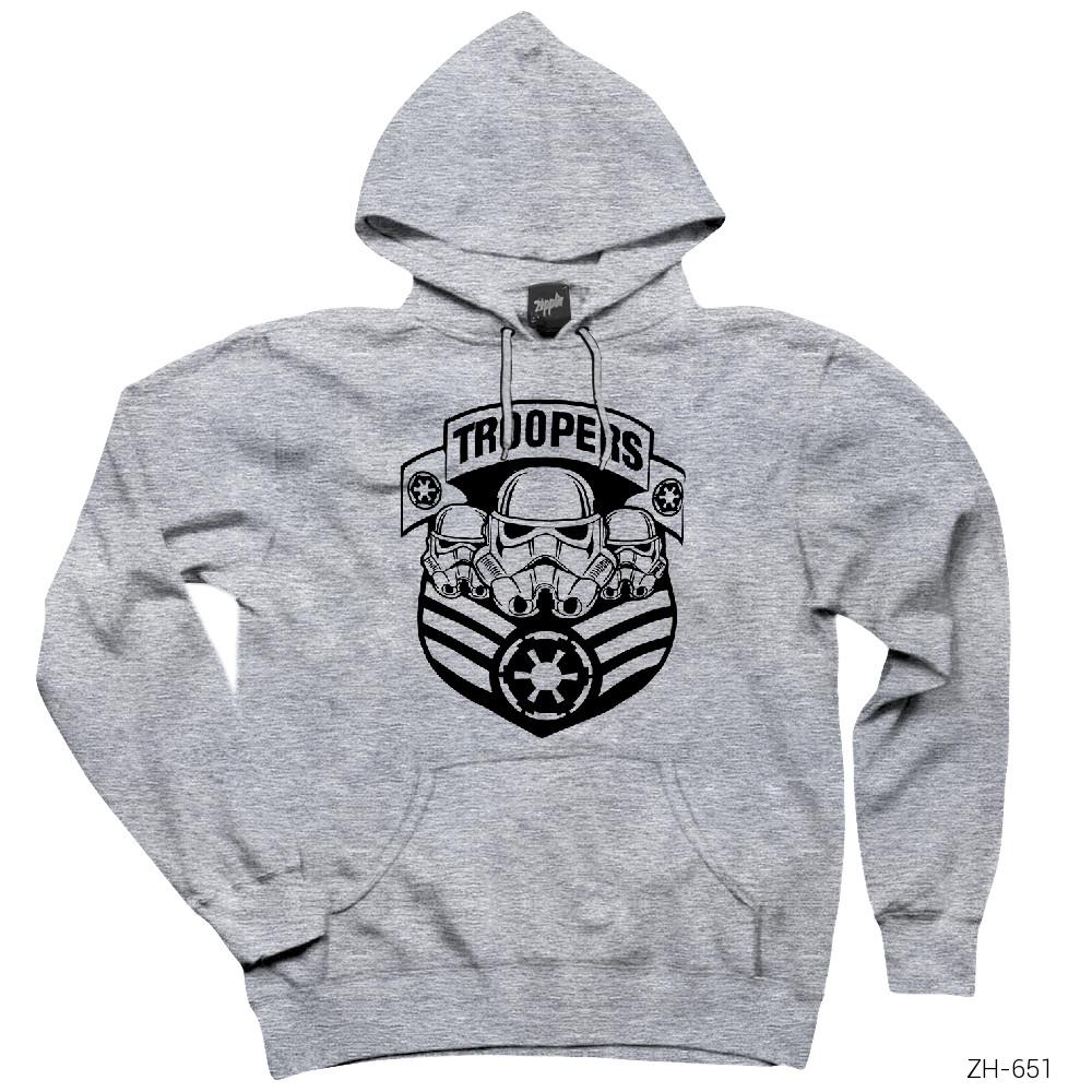 Star Wars Troopers Gri Kapşonlu Sweatshirt Hoodie