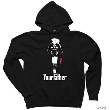 Star Wars Darth Your Father Siyah Kapşonlu Sweatshirt Hoodie