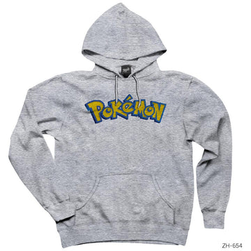 Pokemon Gri Kapşonlu Sweatshirt Hoodie