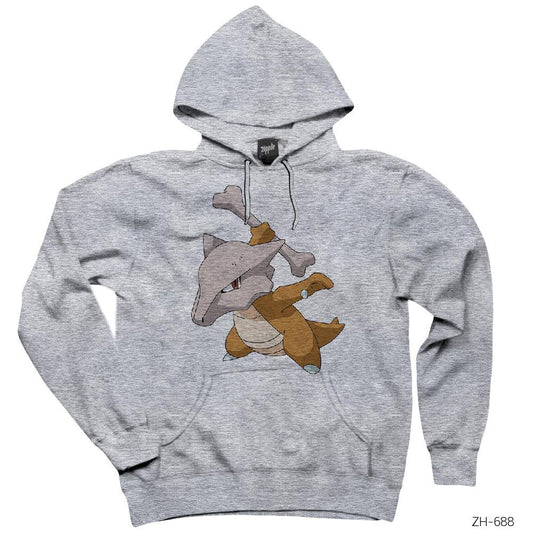 Pokemon Marowak Gri Kapşonlu Sweatshirt Hoodie