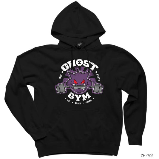 Pokemon Ghost Gym Siyah Kapşonlu Sweatshirt Hoodie