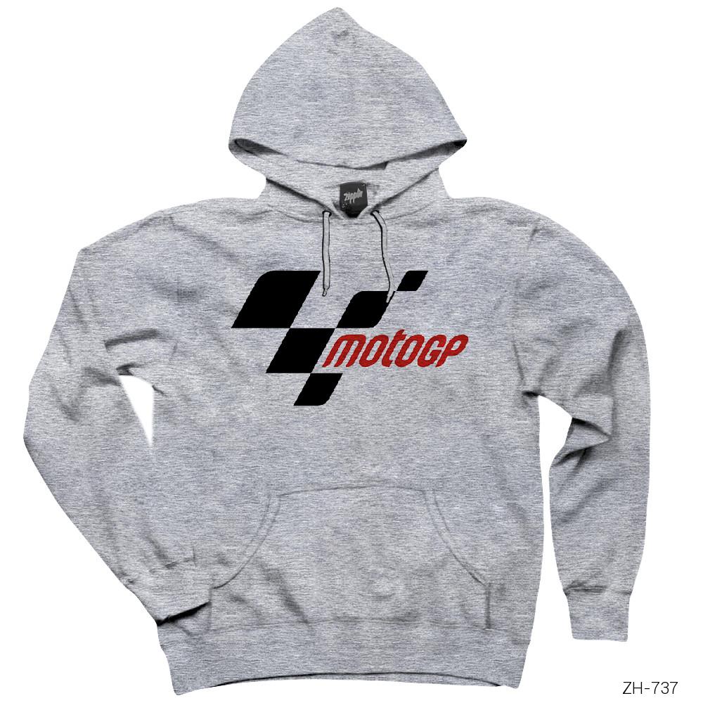 Motogp Logo Gri Kapşonlu Sweatshirt Hoodie