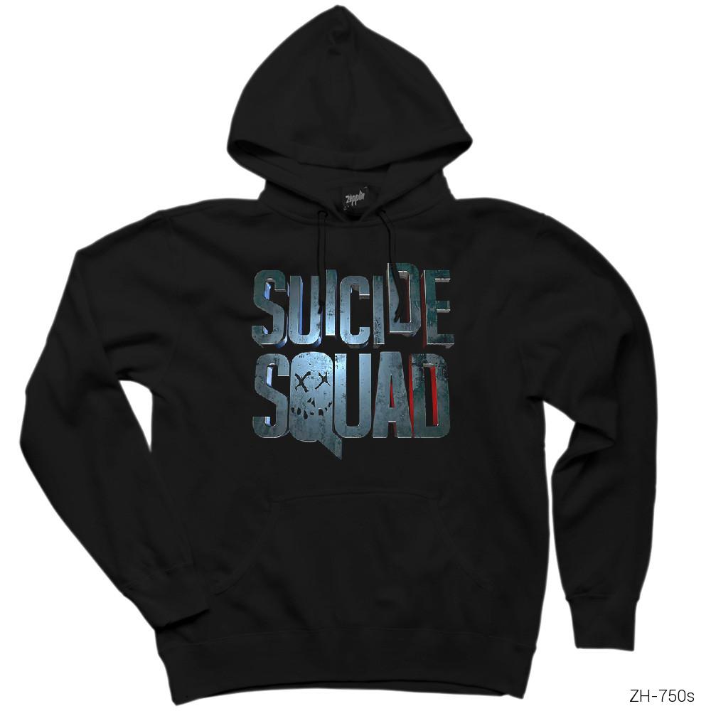 Suicide Squad Logo Siyah Kapşonlu Sweatshirt Hoodie
