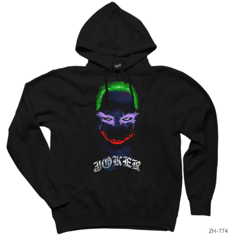 Joker Grunge Siyah Kapşonlu Sweatshirt Hoodie
