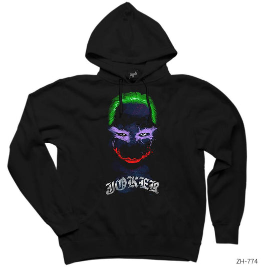 Joker Grunge Siyah Kapşonlu Sweatshirt Hoodie