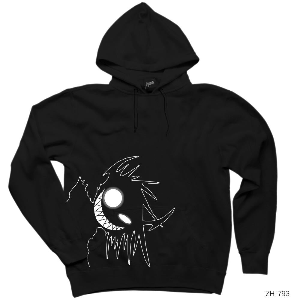 Hippy Black Smile Siyah Kapşonlu Sweatshirt Hoodie