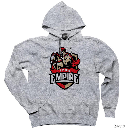 Team Empire Logo Gri Kapşonlu Sweatshirt Hoodie