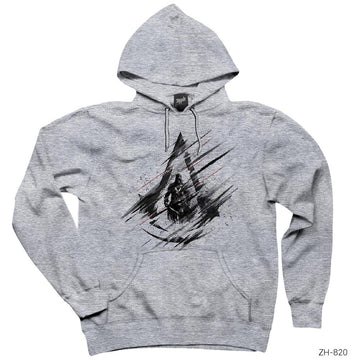 Assassins Creed Fractured Gri Kapşonlu Sweatshirt Hoodie