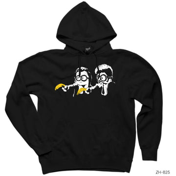 Minion Fiction Siyah Kapşonlu Sweatshirt Hoodie