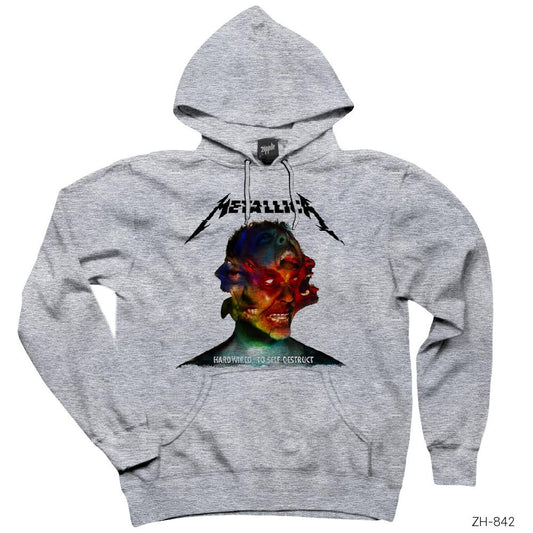 Metallica Hardwired Gri Kapşonlu Sweatshirt Hoodie