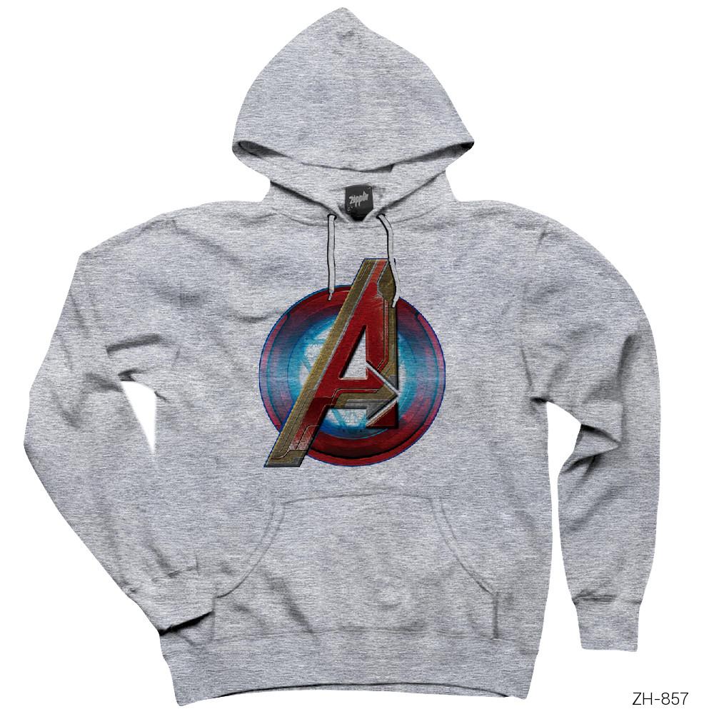 Avengers Age of Ultron Gri Kapşonlu Sweatshirt Hoodie