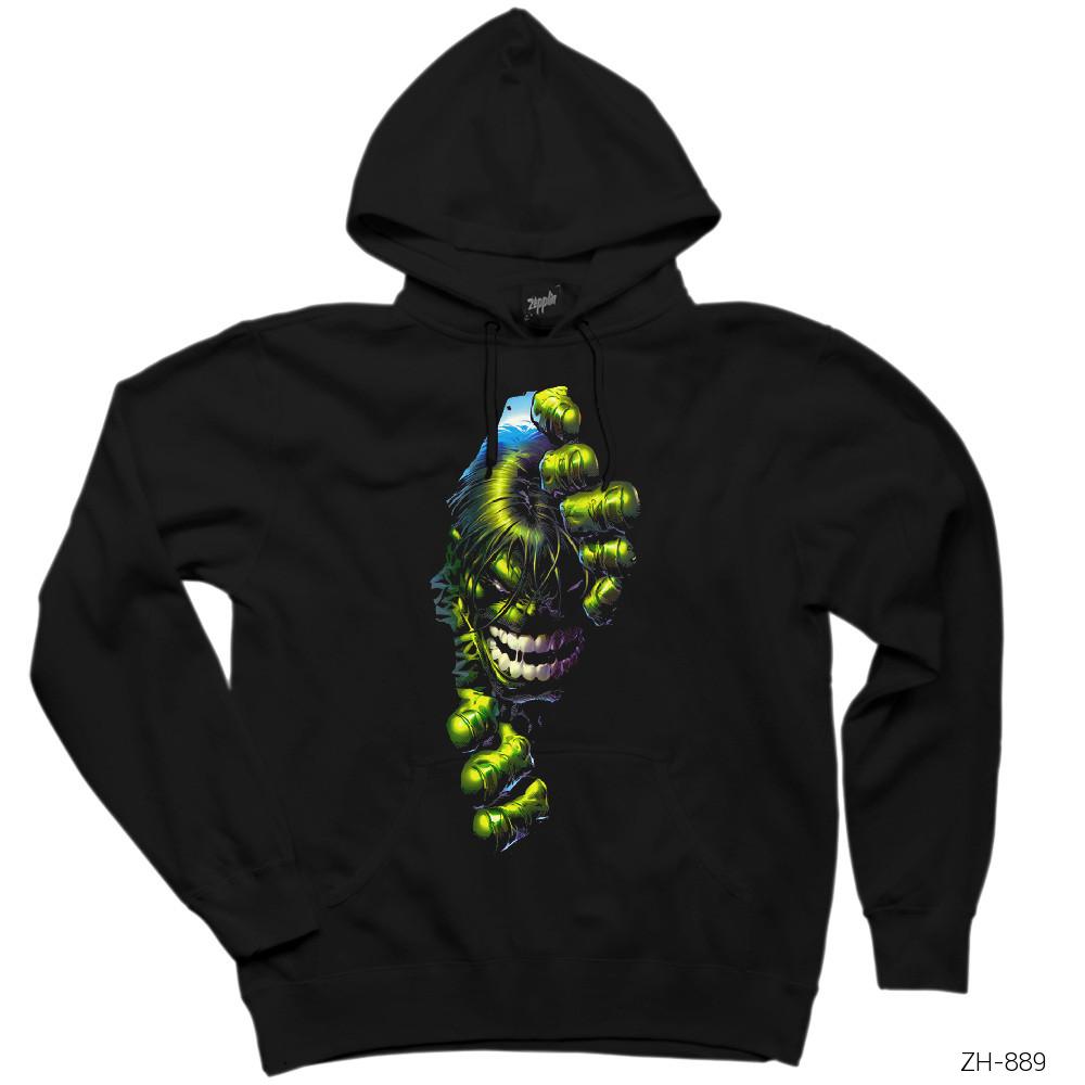 Hulk Angry Siyah Kapşonlu Sweatshirt Hoodie