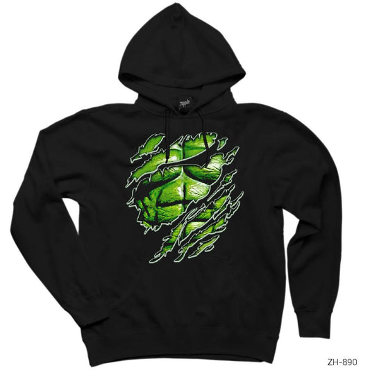Hulk Body Siyah Kapşonlu Sweatshirt Hoodie