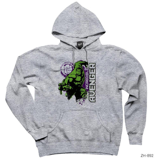 Hulk Incredible Avanger Gri Kapşonlu Sweatshirt Hoodie