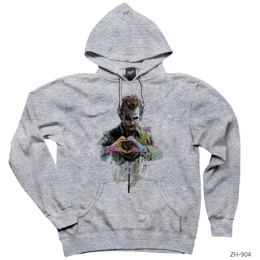 Joker Paint Hearth Gri Kapşonlu Sweatshirt Hoodie