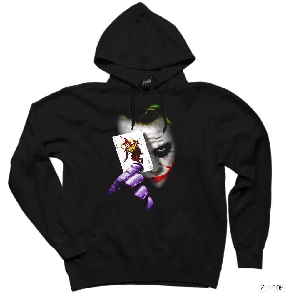 Joker Card Siyah Kapşonlu Sweatshirt Hoodie