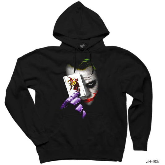 Joker Card Siyah Kapşonlu Sweatshirt Hoodie