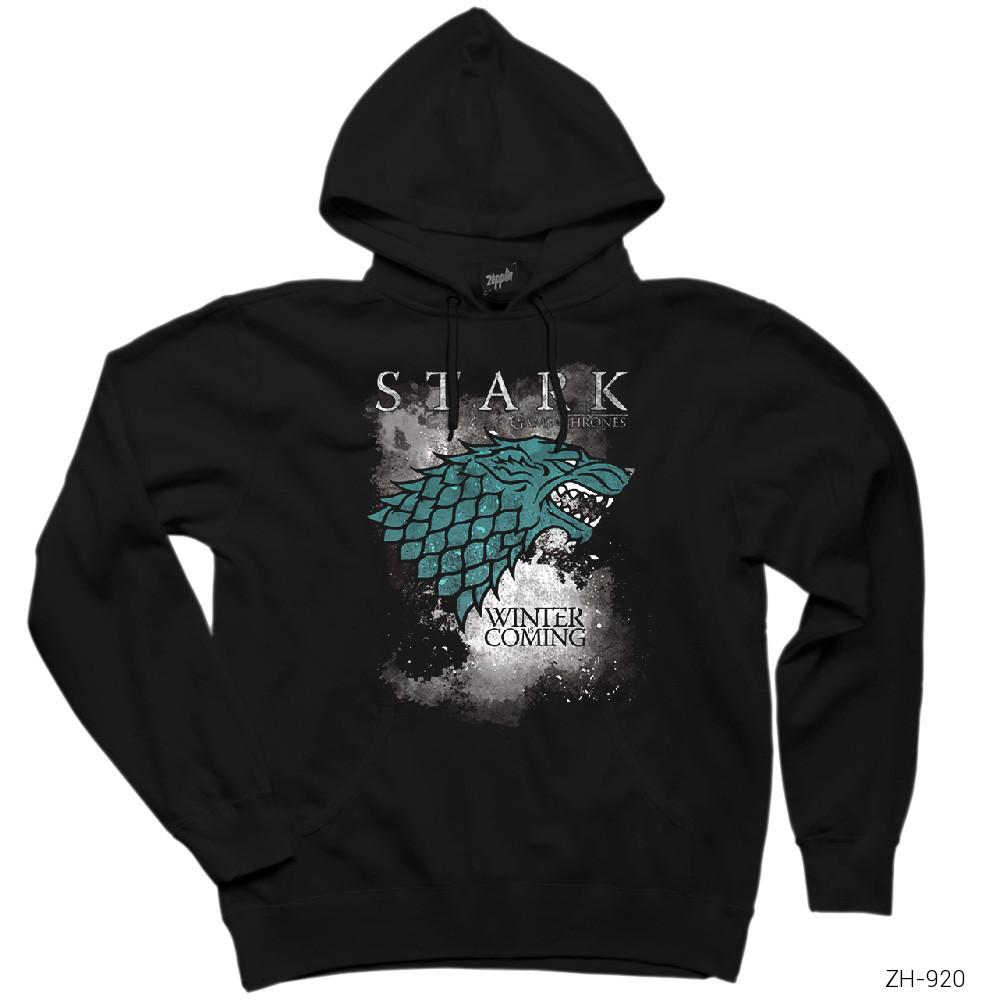 Game of Thrones Stark Sky Siyah Kapşonlu Sweatshirt Hoodie