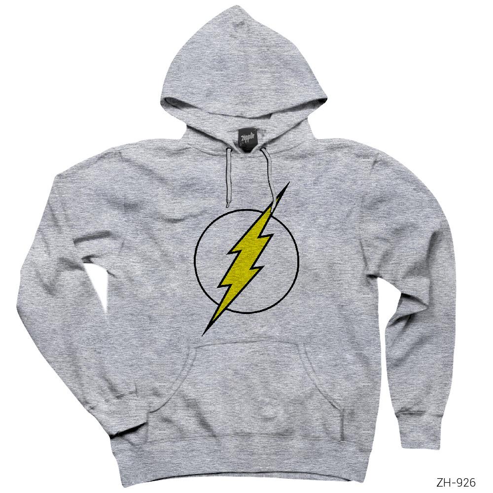 Flash Lighting Gri Kapşonlu Sweatshirt Hoodie