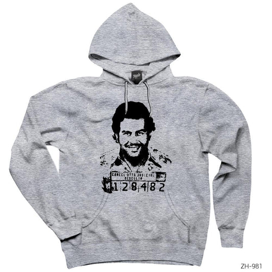 Narcos Criminal Gri Kapşonlu Sweatshirt Hoodie