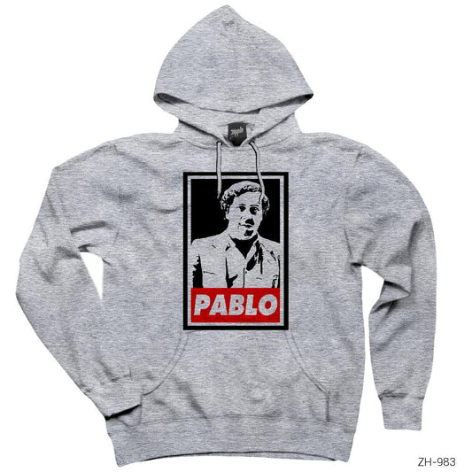 Narcos Pablo Obey Gri Kapşonlu Sweatshirt Hoodie