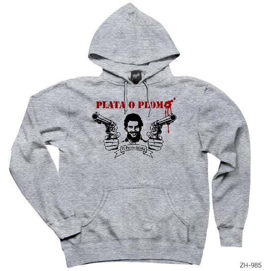 Narcos Plata O Plomo 2 Gri Kapşonlu Sweatshirt Hoodie