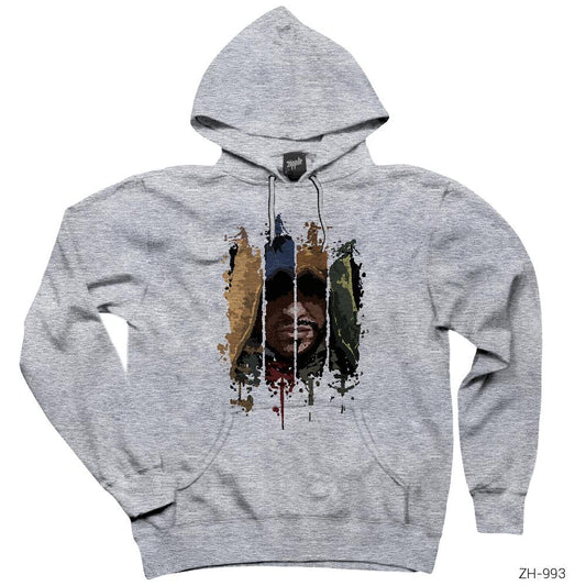 Assassins Creed Artwork Gri Kapşonlu Sweatshirt Hoodie