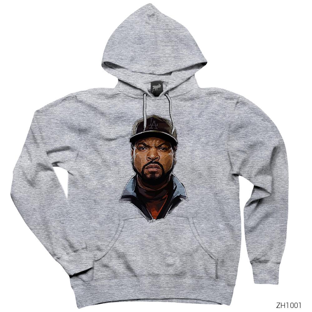 Ice Cube Gri Kapşonlu Sweatshirt Hoodie