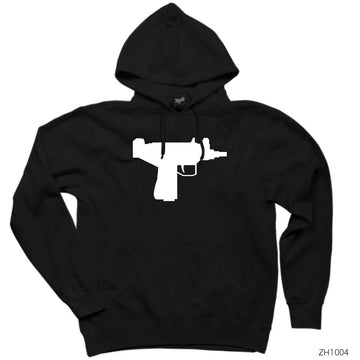 Uzi Siyah Kapşonlu Sweatshirt Hoodie