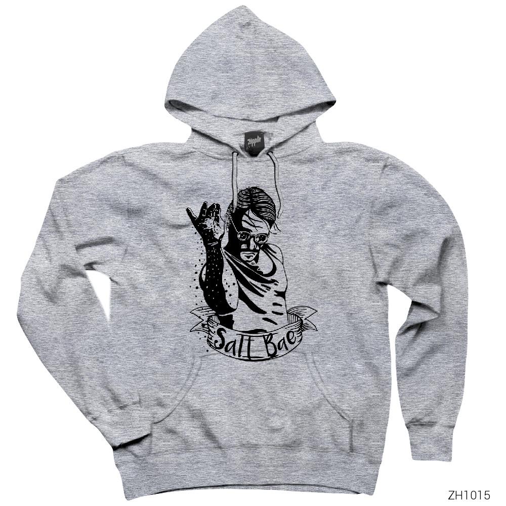 Nusret 2 Gri Kapşonlu Sweatshirt Hoodie