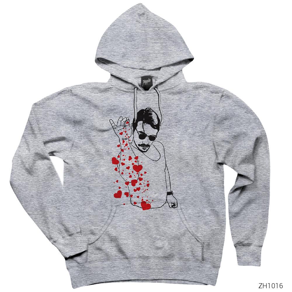 Nusret 3 Gri Kapşonlu Sweatshirt Hoodie