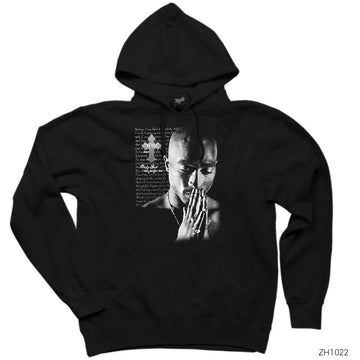 Tupac Shakur Only God XXX Siyah Kapşonlu Sweatshirt Hoodie