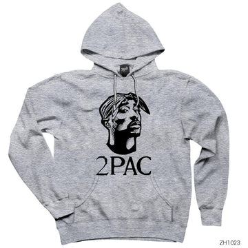 Tupac Shakur Relax Gri Kapşonlu Sweatshirt Hoodie