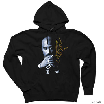 Tupac Shakur Smoke Siyah Kapşonlu Sweatshirt Hoodie