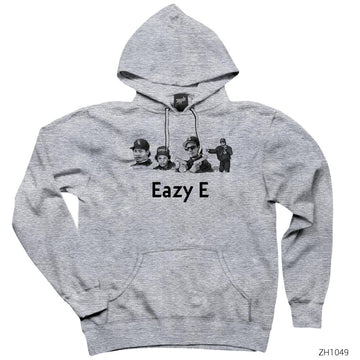 Eazy E Sketch Art Gri Kapşonlu Sweatshirt Hoodie