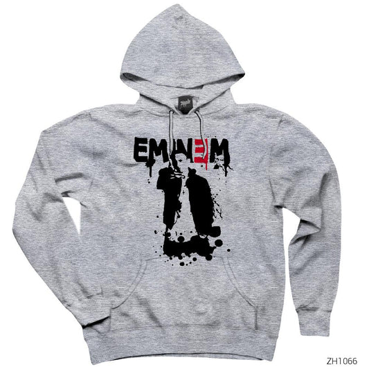 Eminem Splash Gri Kapşonlu Sweatshirt Hoodie