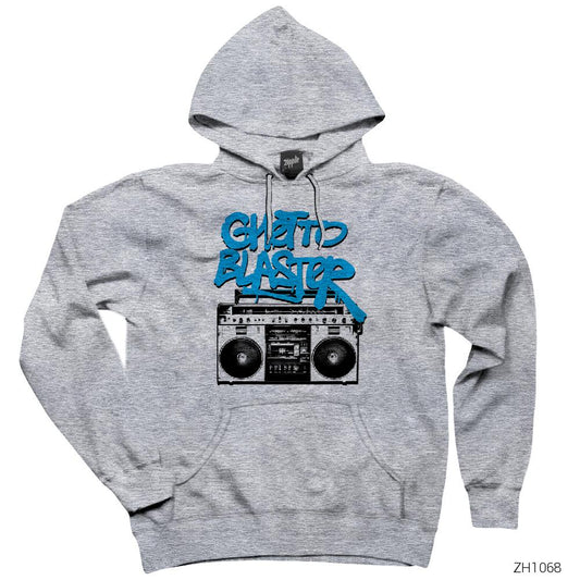 Ghetto Blaster Gri Kapşonlu Sweatshirt Hoodie