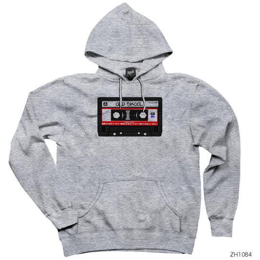 Old Skool Tape Gri Kapşonlu Sweatshirt Hoodie