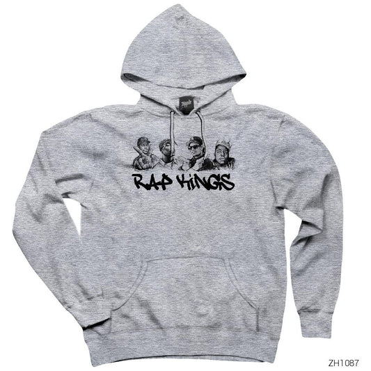 Rap Legends Sketch Art Gri Kapşonlu Sweatshirt Hoodie